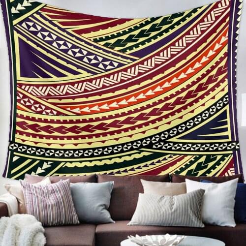 Polynesian Texture Tapestry Bedroom Home Decoration Wall Blanket Tapestry Bedroom Wall Hanging Yoga Mat
