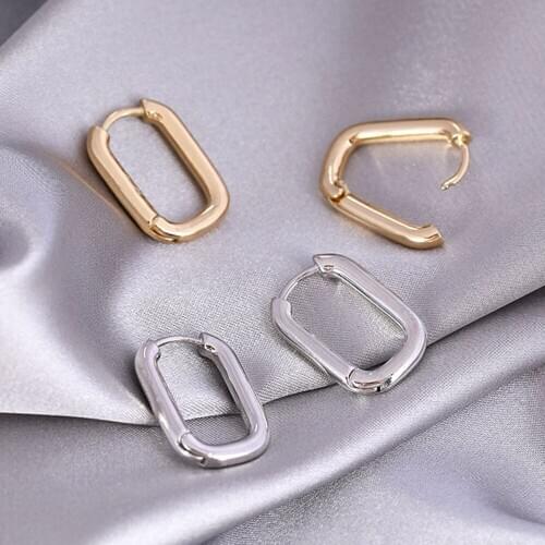 GorGor Clip Earrings Women Copper Material Pattern Geometric Circle Simplicity Noble Anniversary Trendy Jewelry DKE-1129