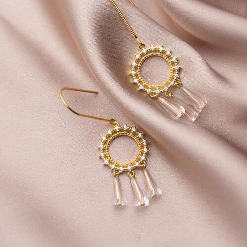 E 925 Sterling Silver Drop Earrings for Women Tassel Cubic Zircon Long Dangle Korean Ear Jewelry Gift