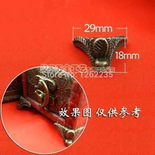 29 * 18mm Green bronze corner Zinc alloy wooden foot Wine Hardware sides foot care Corners tiger feet Wholesale
