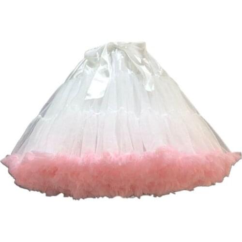 Women Lolita Cosplay Petticoat Puffy Layered Ballet Tutu Skirt Bow Underskirt 2022