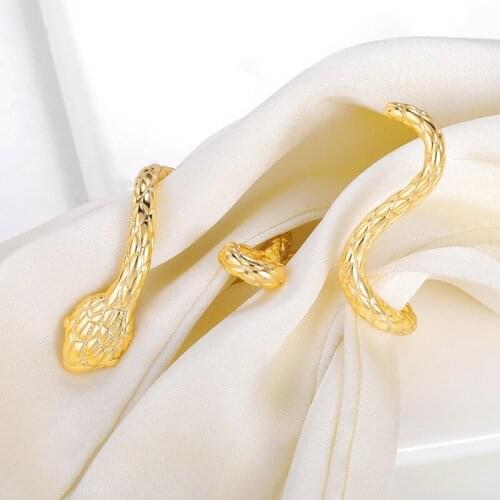 Gold Punk Twisted Snake Rings For Men Women Vintage Two Finger Open Ring Party Hip Hop Gothic Couple Jewelry Gifts For Boyfriend