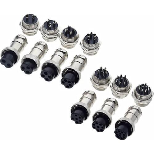 1set GX16 2/3/4/5/6/7/8/9/10 Pin Male & Female 16mm L70-78 Circular Aviation Socket Plug Wire Panel Connector for diy