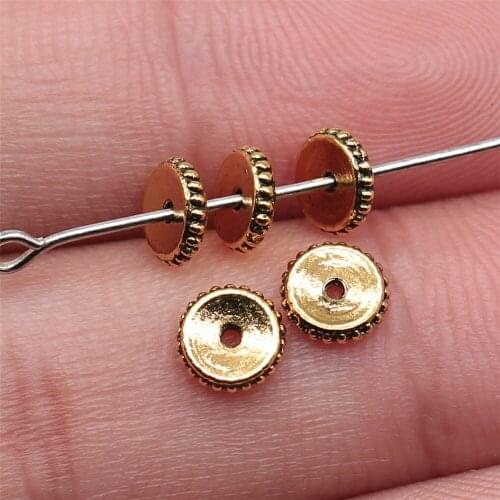 100pcs 6x6mm Antique Gold Plated Spacer Beads For Jewelry Making DIY Jewelry Findings