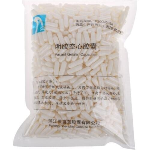 1000Pcs/Bag White Gelatin Empty Capsules Hollow Gelatin Capsules Empty Pill Capsule Personal Health Care Pill Case Splitters