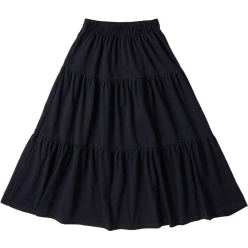 12 To 20 Years, 2021 New Summer Teen & Girls Skirt Thin Mommy and Daughter Clothes Lady Maxi Skirt Cotton Comfortable, #6131