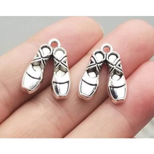 15pcs/lot--20x16mm, ballet cham,Antique silver plated ballet shoes charms,DIY supplies,Jewelry accessories