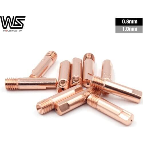 15AK MB15 M6 * 25mm Contact Tip Gas Nozzle 0.8mm / 1.0mm MIG / MAG Welding Torch PKG/10