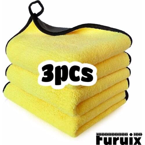 3pcs Extra Thick car Cleaning Rags - Reusable-Microfiber Cleaning Cloth Dust Cloth, Lint Free Drying Towel Car Wash Towels