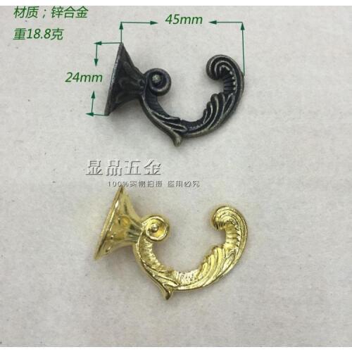 45*24mm Coathook Black clothes hanging hook Single hook Antique Furniture Hardware hook up Furniture Hook wholesale