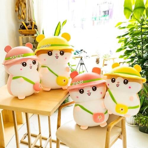 45cm Cute Animation cartoon Summer hamster soft plush toy pillow ornament doll birthday gift couple kids toys home deco