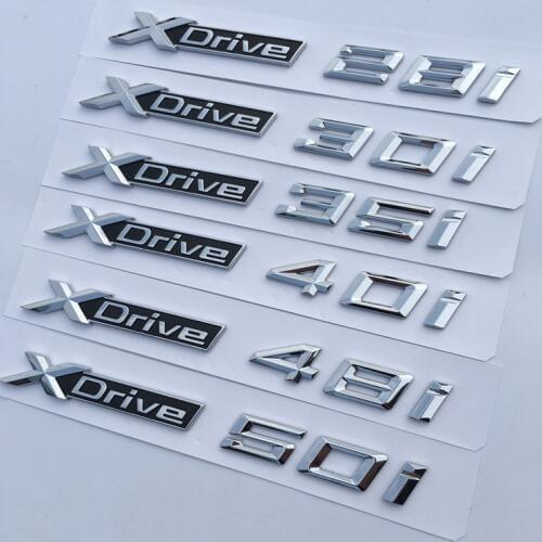 5pc New Car Styling 3D ABS Xdrive 20i 25i 28i 30i 35i 40i 48i 50i Side Badge Emblem Sticker For X3 E83 F25 X4 F26 X5 E70