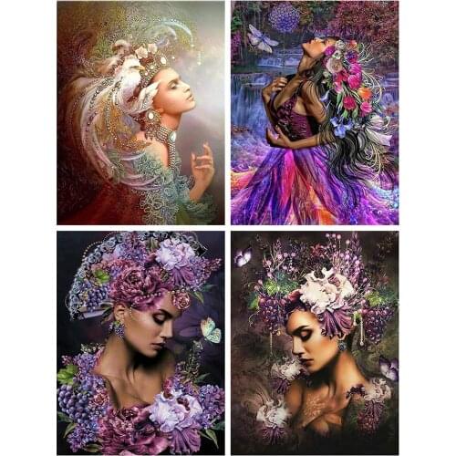 5D DIY Diamond Embroidery Mosaic Abstract Woman Portrait Rhinestone Pictures Full Square Diamond Painting Needlework Home Decor