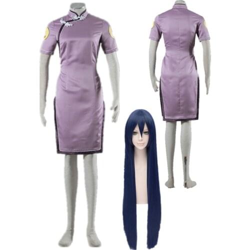 Anime cosplay Hinata Hyuga Cosplay Costume Chinese Style Womens purple cheongsam Costume Halloween comic cosplay
