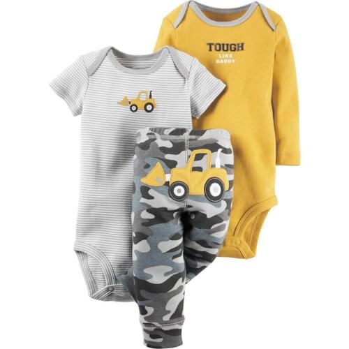 2020 New 3PCS/Lot Baby Boys Clothes Unicorn Girls Clothing Bodysuits Baby Girls Clothes 0-24M Newborn 100%Cotton Roupas de bebe