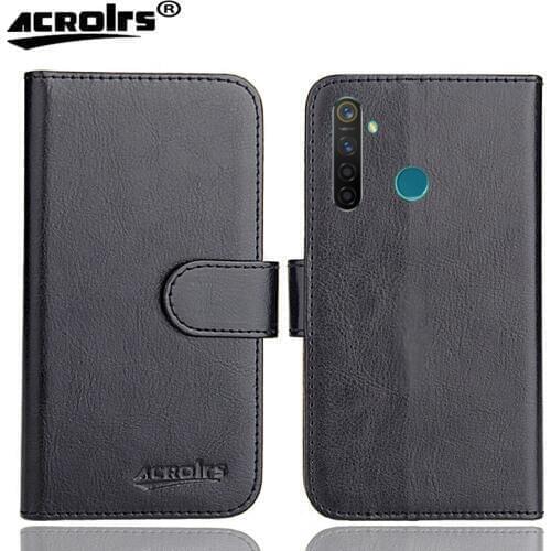 For OPPO Realme Q Case 6 Colors Flip Soft Leather Crazy Horse Phone Cover Stand Function Cases Credit Card Wallet