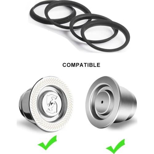 Black Silicone O-rings for Nespresso Filter Stainless Steel Refillable Capsules Body Cup Cover Accessorie