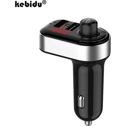 Kebidu FM Transmitter MP3 Player Fast Charger 3.1A Dual USB Car Bluetooth 5.0 Wireless Handsfree Audio Receiver Car Accessories