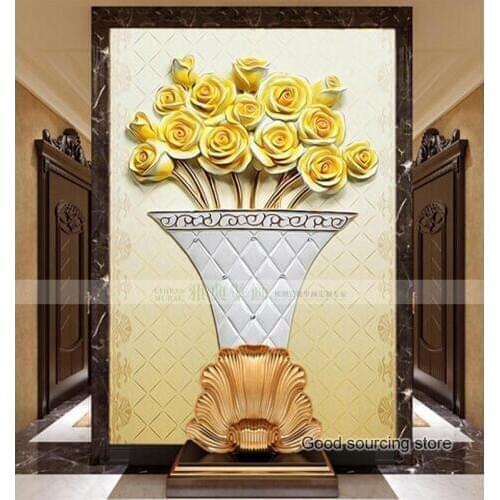 Porch yellow flower photo wallpaper