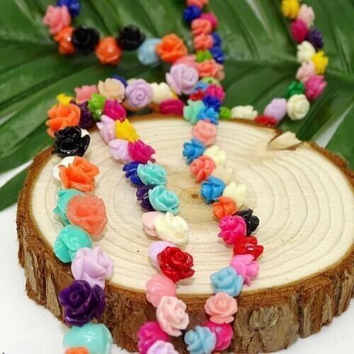 Fine Hand Carved Coral Rose Craft Beads, Colorful colors Coral Beads fit for Bracelets