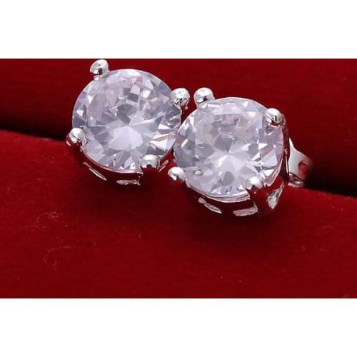 925 Jewelry Silver Color Wholesale Free Shipping Earrings For Women&men Round Earrings E096 /aehaivoa Aegaivna