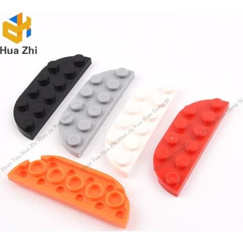 Building Blocks Parts 18980 10PCS Plate Round Corner 2 x 6 Double LEGOING MOCS Education