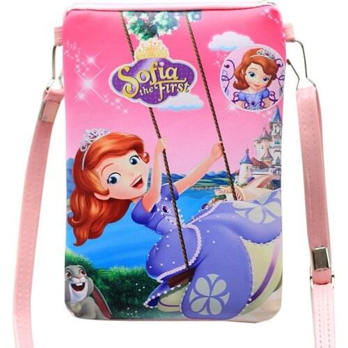Disney Purse Princess Sofia Frozen Wallet Kawaii Shoulder Bag Cute Kids Bags Baby Girl Birthday Gift Present