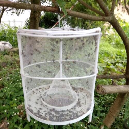 Folding Fly Trap Catcher Killer Cage Net Pest Control Reusable Folding Pest Traps Placed Bag Trap Hanging Garden Yard Supplies