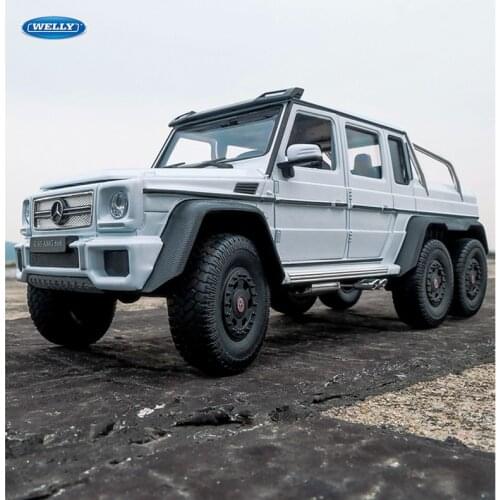 1:24 Benz G63 6*6 Big Tyre Alloy Pickup Model Diecast Metal Simulation Toy Off-road Vehicles Model Childrens Toy Gift Collection