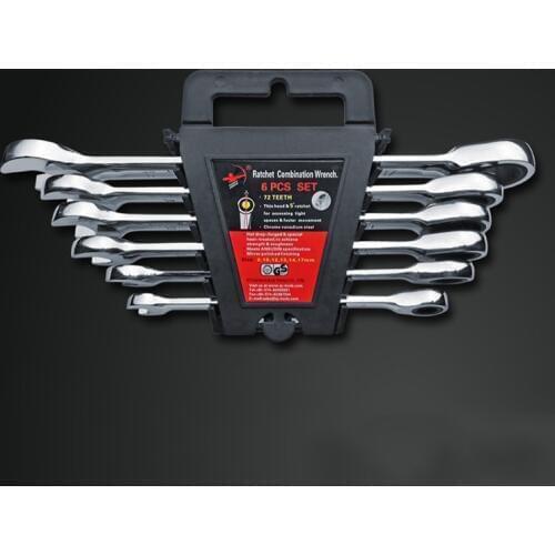 2018 New Time-limited Wrench Set 8.10.12.13.14.17mm Wrench Set Ratchet Spanner 6pcs Adjustable Universal Hand Tool Combination