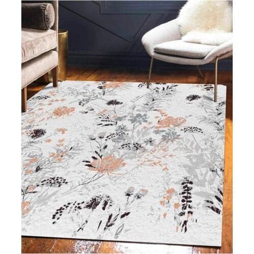 Digital Printed Non-Slip Floor Floral Pattern Washable Living Room Carpet