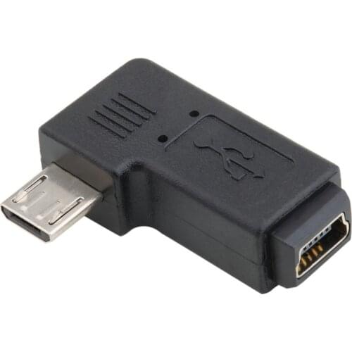 2021 NEW 90 Degree Angle Adapter Converter Usb Gadget Usb Extension Cable USB Mini 5pin Female to Micro 5pin Male Stock