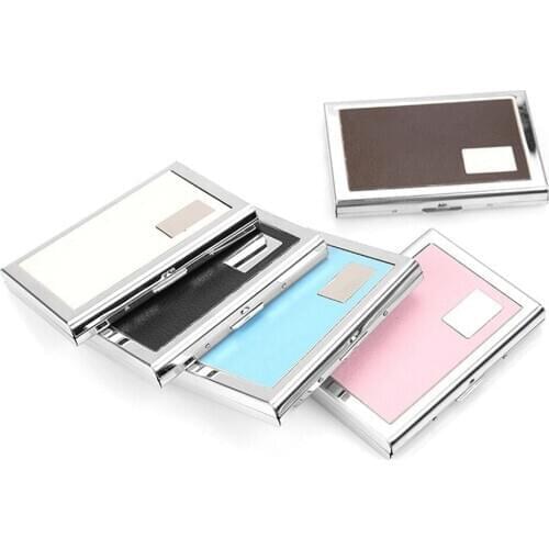 1 Piece Stainless Steel New Solid Men Stainless Steel Credit Card Holder Id Business Card Case Wallet For Women 6 Colours