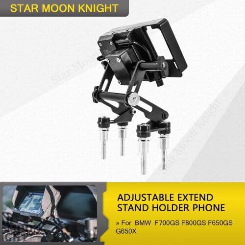 Motorcycle Adjustable Extend Stand Holder Phone Mobile Phone GPS Navigation Plate Bracket For BMW F700GS F800GS F650GS G650X