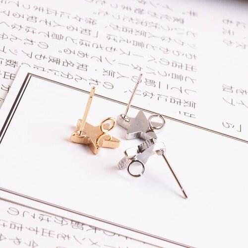 DIY handmade, simple small fresh stars, ear studs, ear clips, earrings, ear hooks, ear ornaments, materials, copper