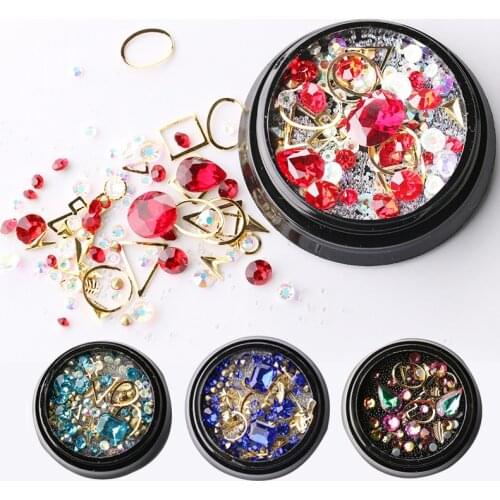 Mix Pearl 3D Nail Decoration Acrylic Alloy Metal Rhinestone Tips DIY Accessoires Manicure Nail Art Decoration 1 Box