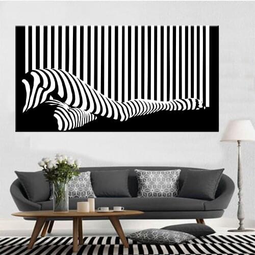 Modern Abstract Women Strip Canvas Painting Wall Art Living Room No Frame Canvas Picture Home Decoration Women Painting Posters