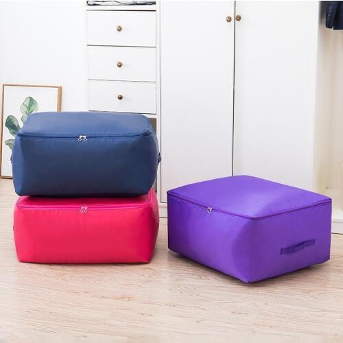 1 Pcs Simple Solid Color Home Travel Storage Bag Quality Durable Closet Organizer For Quilt Clothing Multifunction Container