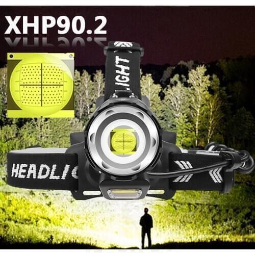 XHP90.2 Super Bright Led Headlamp Usb Rechargeable 18650 Battery Zoomable Waterproof Head Flashlight Lamp Lantern for Camping