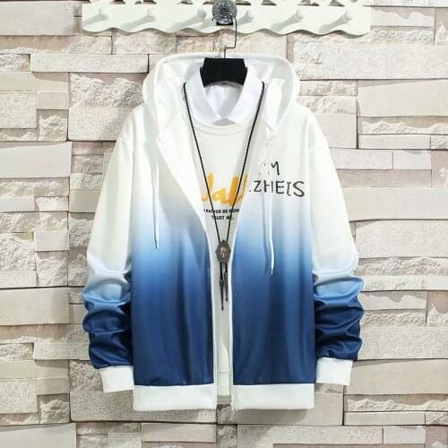 Fashion Mens Hoodies Spring Autumn Japan Streetwear Hooded Sweatshirts Men Casual Harajuku Men Clothing Gradient Hoodies Men