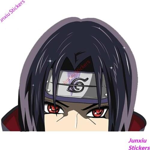 ITACHI Peeker Anime Peeking Car-Stickers and Decals Window Car Vinyl Decal Car Truck Decal Bumper Car Decoration KK13*10cm