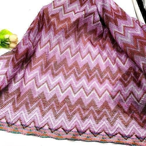 Knitting Lace Fabrics Zig Zag Wave Striped Lace Crochet Mesh Fabric Diy Fashion Cloth 155CM/1010