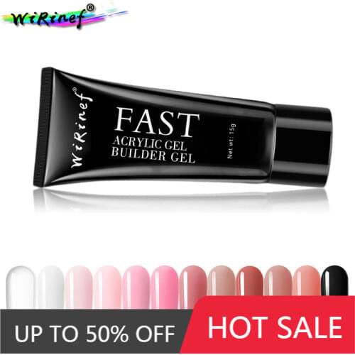 WiRinef 15ml Acrylic Jelly Gel 12 Colors UV Fast Builder Gel Extension Fingernails Colorful Gel Nail Polish