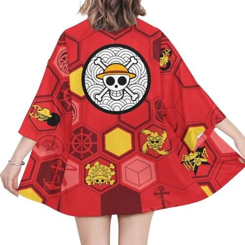 Fashion Anime Cosplay Kimono Costume Going Merry Ship Women Men Adult Clothes Student Coat Cloak Pajamas Lucky Red Bathrobe