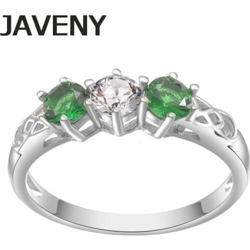 925 Sterling Silver Emerald CZ Celtics Knot Promise Engagement Bridal Wedding Rings for Women Birthday Christmas Party Gifts