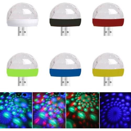 1pc USB Mini LED RGB Disco Stage Light Party Club KTV Magic Phone Ball Lamp