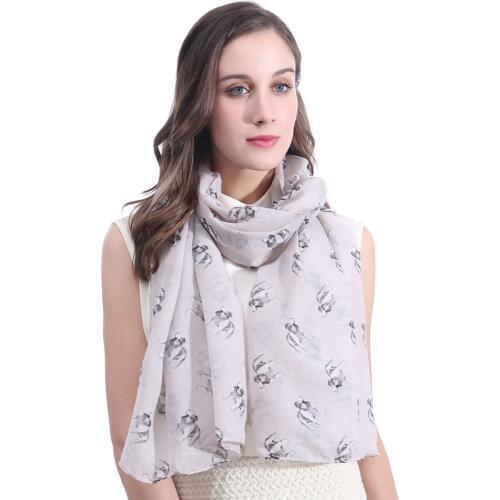 10pcs/lot Bulldogs Dogs Printed Scarf Shawl Wrap Soft Lightweight Large Size
