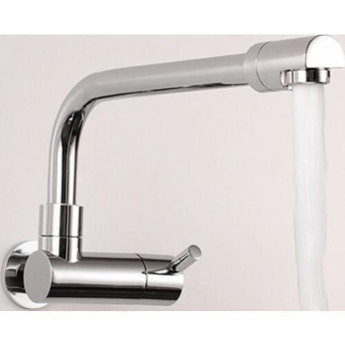 360 degree rotating single cold kitchen tap cold water chrome basin sink square cozinha taps SF419