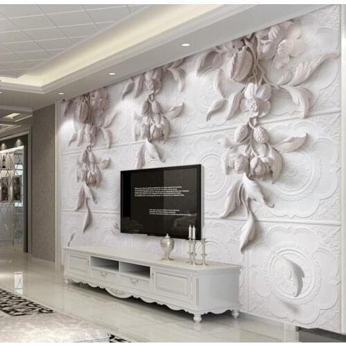 Beibehang Custom wallpaper 3d elegant European carved TV background wall Living room bedroom background walls mural 3d wallpaper