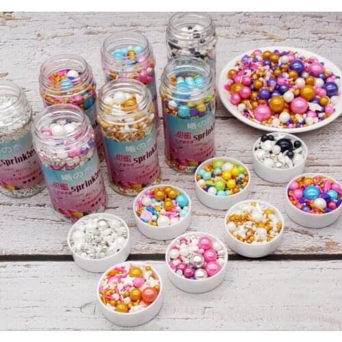 85g Edible Sugar Beads Pearl Sugar Balls Fudge DIY Cake Baking Sprinkle Sugar Balls Wedding Cake Decoration Donut Baking Sugar